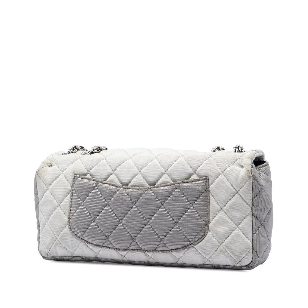 Chanel Small Tricolor Quilted Jersey Reissue 2.55 East West Flap White Very good - Back View