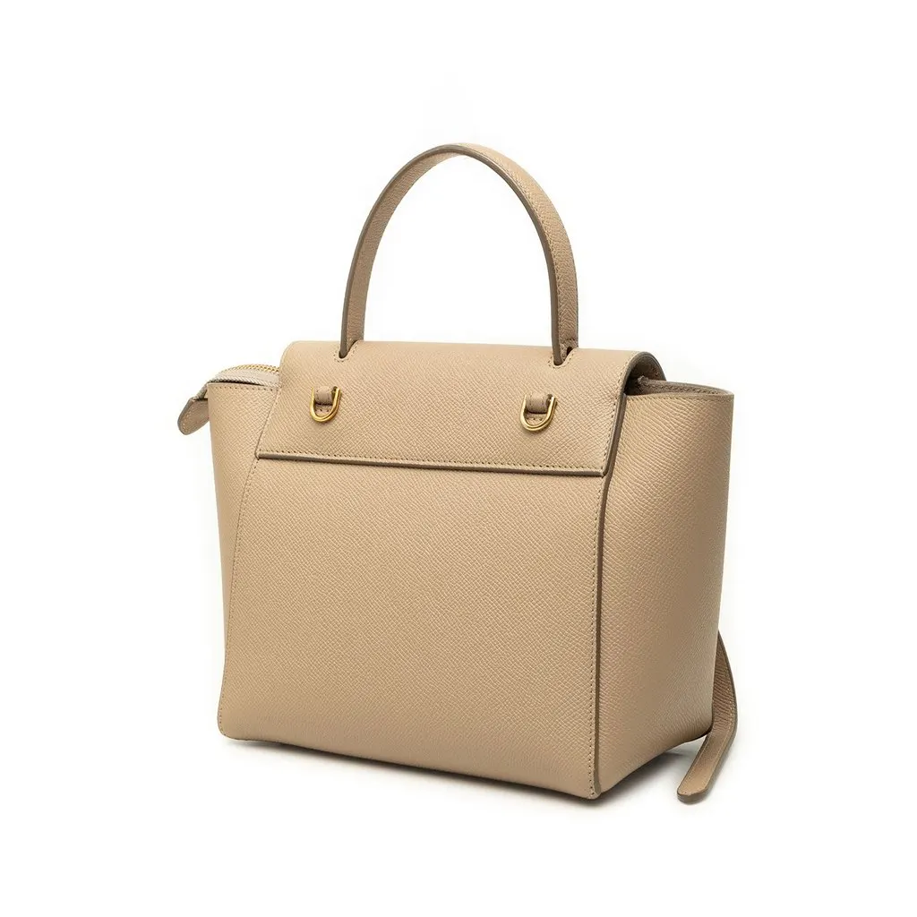 Celine Nano Grained Calfskin Belt Bag Beige Leather Very good - Back View