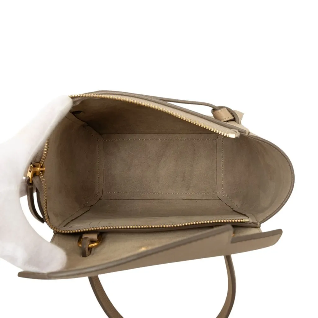 Celine Nano Grained Calfskin Belt Bag Beige Leather Very good - Model View