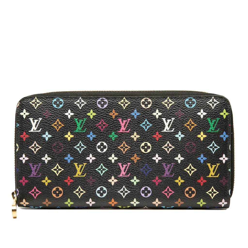 Louis Vuitton Monogram Multicolore Zippy Wallet Black Canvas Very good - Front View