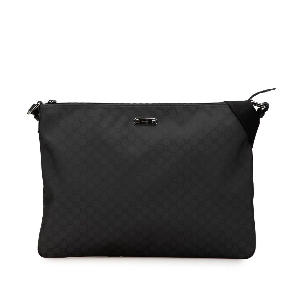 Gucci GG Nylon Crossbody Black Good - Front View