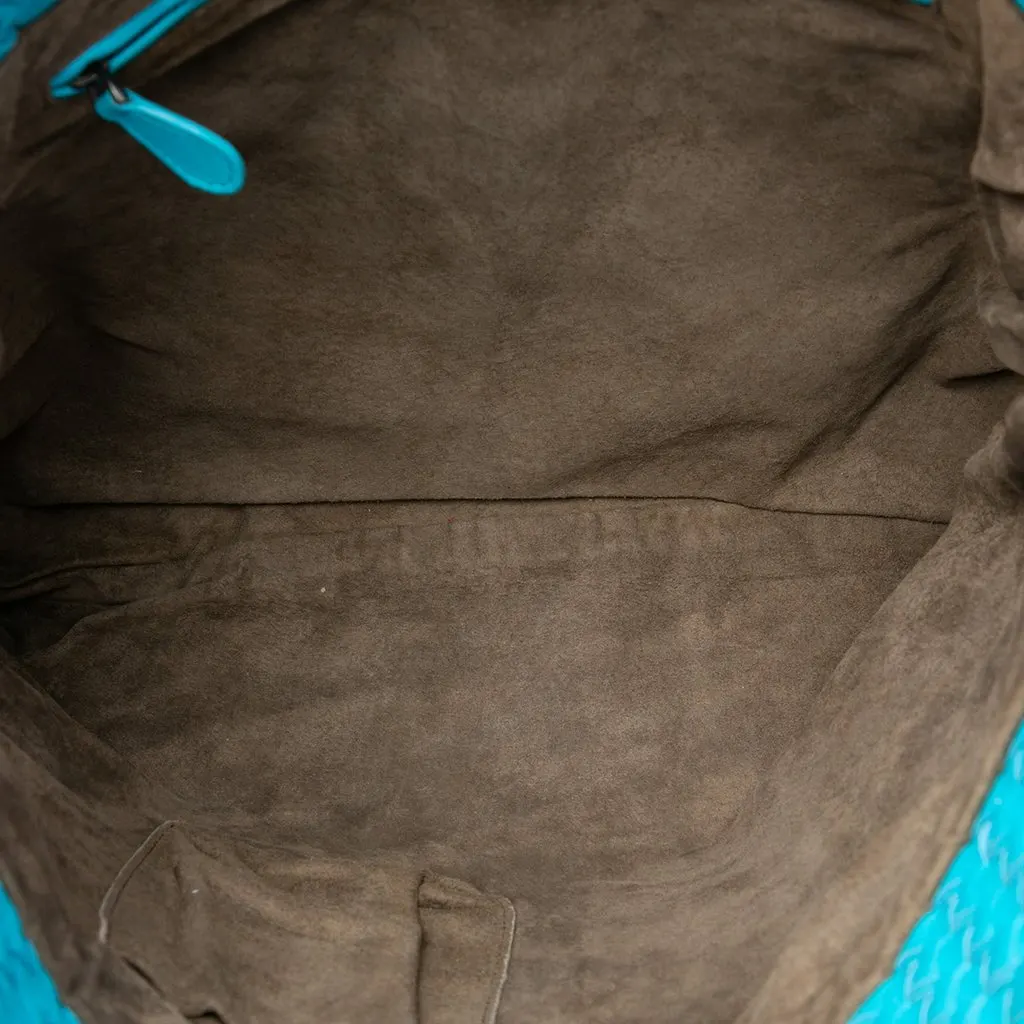Bottega Veneta Intrecciato Trimmed Bicolor Nappa Satchel Brown Leather Very good - Model View