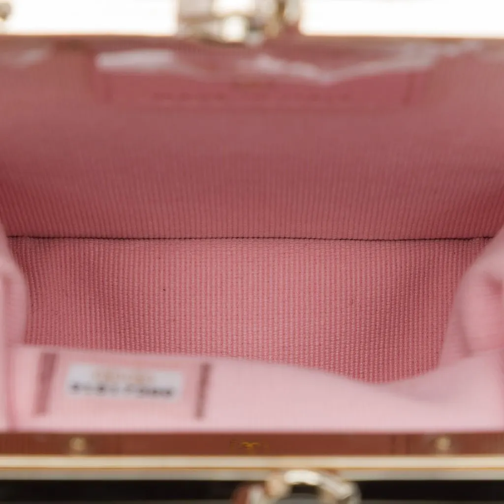 Chanel CC Quilted Acrylic and Lambskin Evening Clutch With Chain Black Leather Very good - Model View