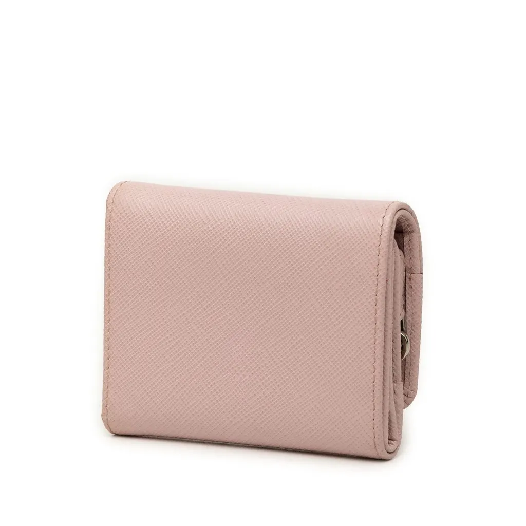 Prada Saffiano Trifold Small Wallet Pink Leather Very good - Back View