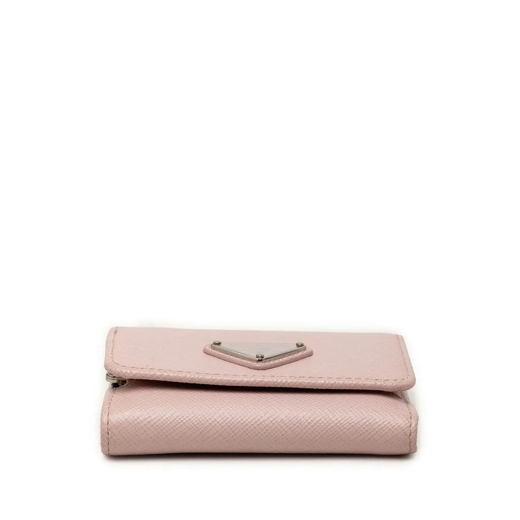Prada Saffiano Trifold Small Wallet Pink Leather Very good - Inside View