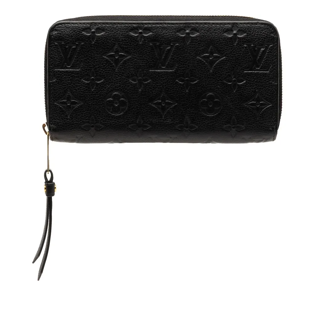 Louis Vuitton Monogram Empreinte Zippy Long Wallet Black Leather Very good - Front View