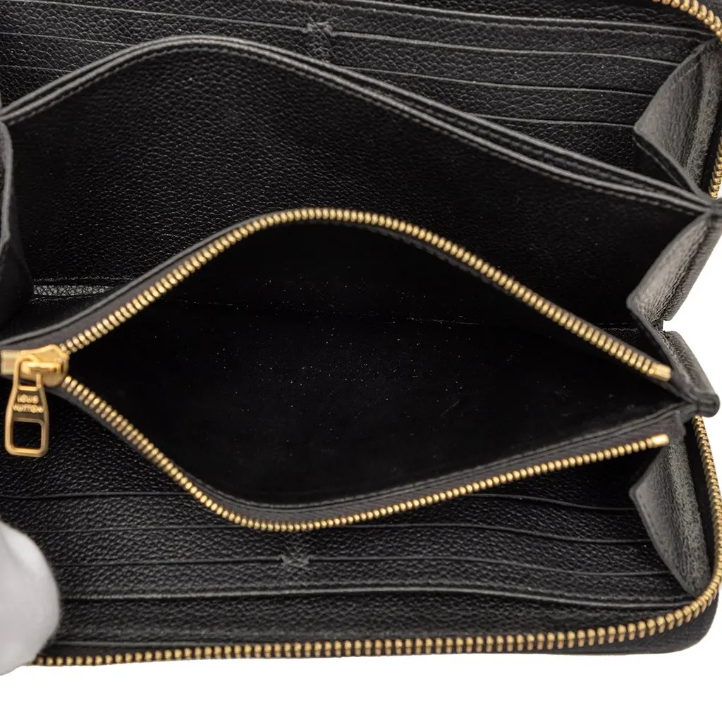 Louis Vuitton Monogram Empreinte Zippy Long Wallet Black Leather Very good - Model View