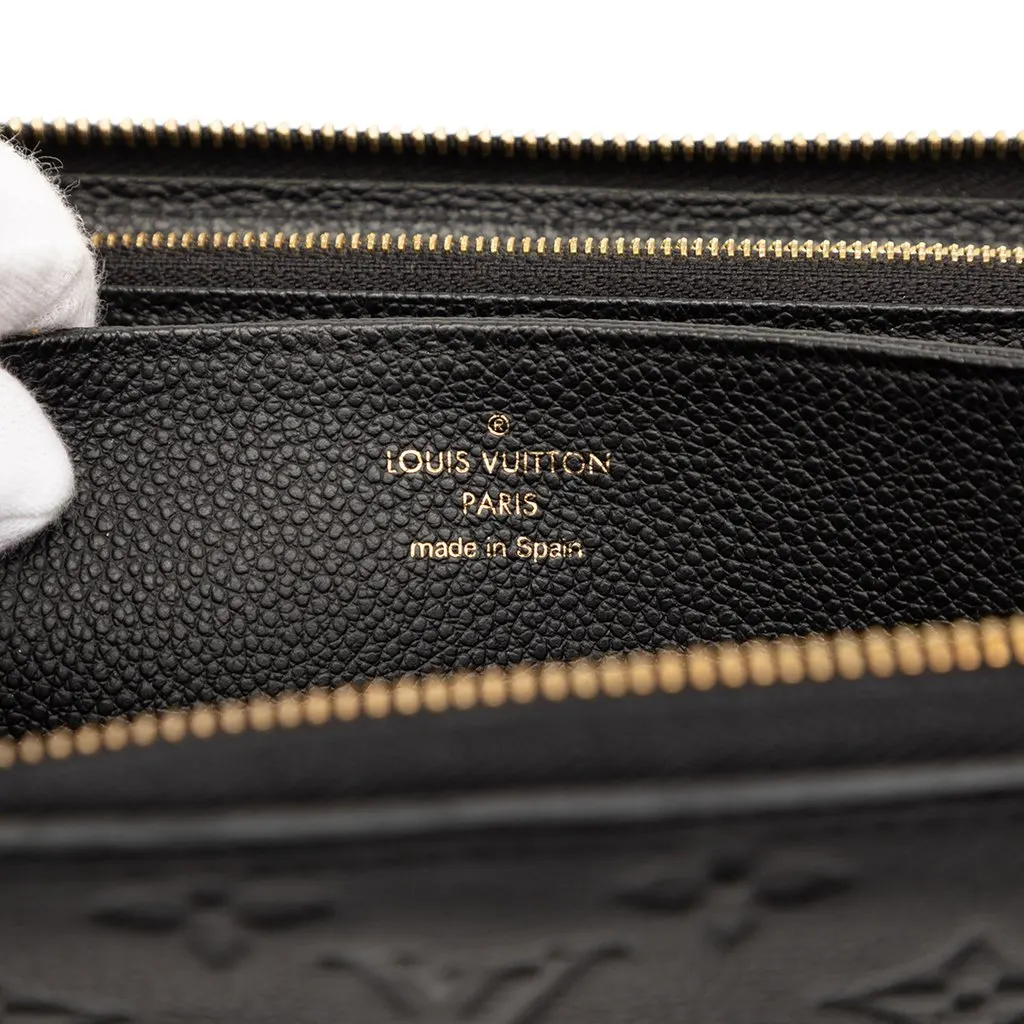 Louis Vuitton Monogram Empreinte Zippy Long Wallet Black Leather Very good - Box View