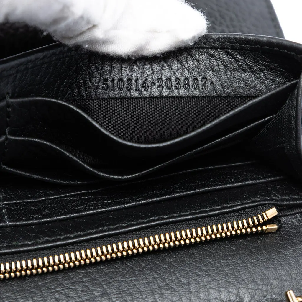 Gucci Dollar Calfskin Interlocking G Wallet on Chain Black Leather Very good - Model View