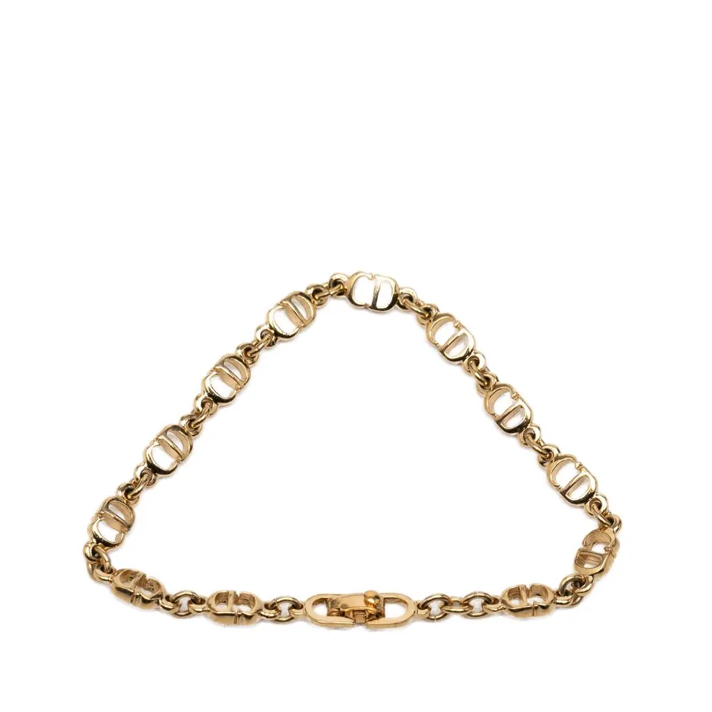 Dior Gold Plated CD Logo Chain Link Bracelet Gold Metal Very good - Inside View