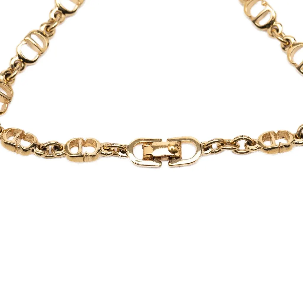 Dior Gold Plated CD Logo Chain Link Bracelet Gold Metal Very good - Model View