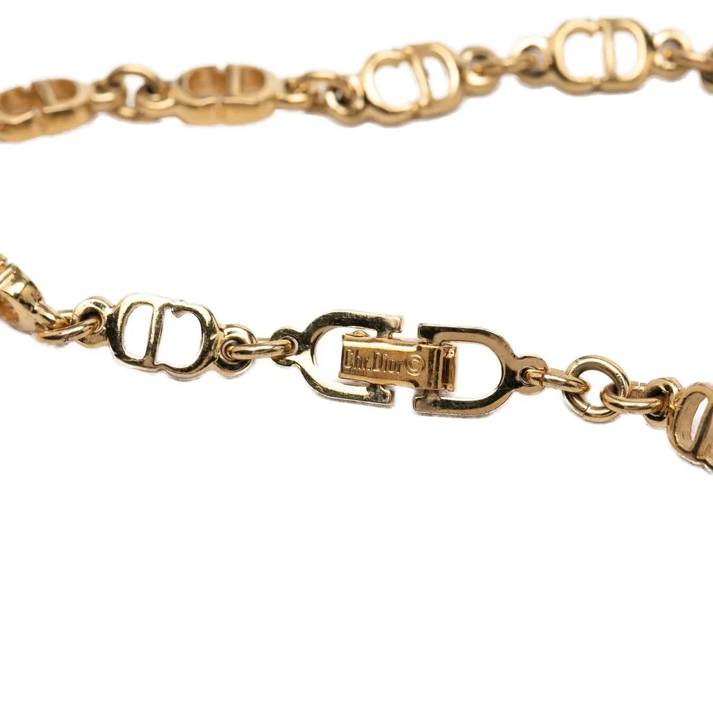 Dior Gold Plated CD Logo Chain Link Bracelet Gold Metal Very good - Box View