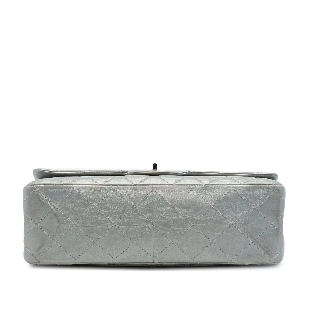 Chanel Quilted Metallic Aged Calfskin Reissue 2.55 Double Flap 227 Silver Leather Very good - Inside View