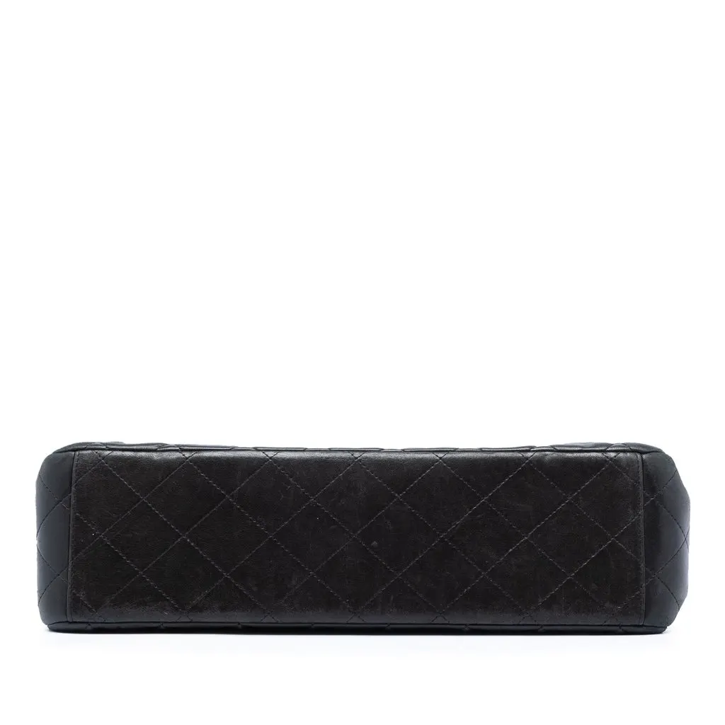 Chanel Maxi Classic Lambskin Double Flap Black Leather Very good - Inside View