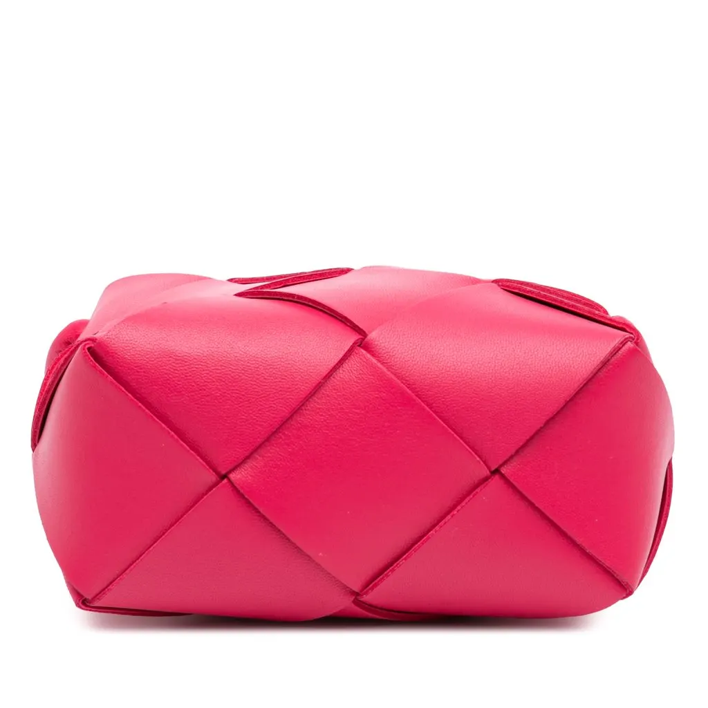 Bottega Veneta Mini Lambskin Intrecciato Cassette Camera Bag Pink Leather Very good - Inside View