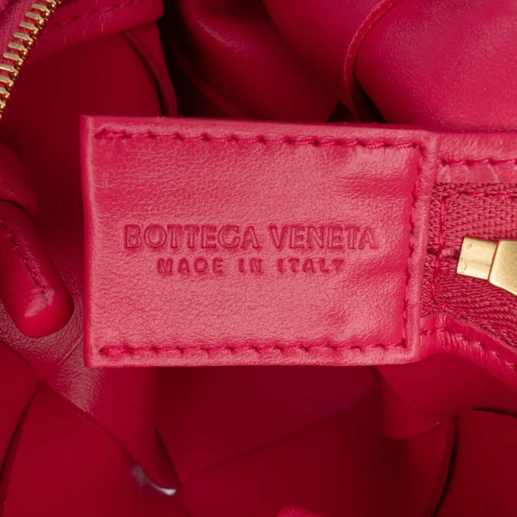 Bottega Veneta Mini Lambskin Intrecciato Cassette Camera Bag Pink Leather Very good - Box View