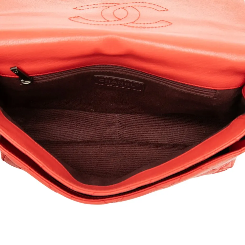Chanel Small Quilted Goatskin Double Carry Waist Chain Flap Red Leather Very good - Model View