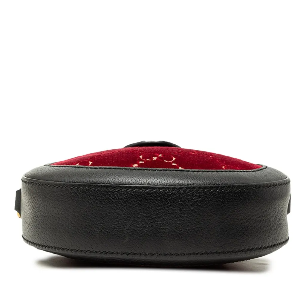 Gucci GG Marmont Velvet Round Crossbody Red Velvet Very good - Inside View