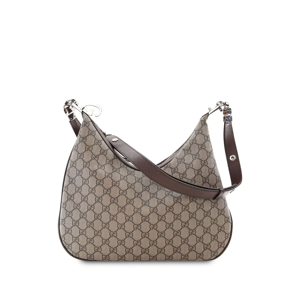 Gucci Medium GG Supreme Web Attache Crossbody Beige Canvas Very good - Front View