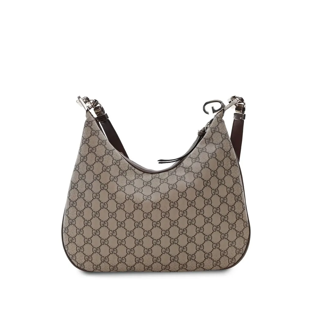 Gucci Medium GG Supreme Web Attache Crossbody Beige Canvas Very good - Back View
