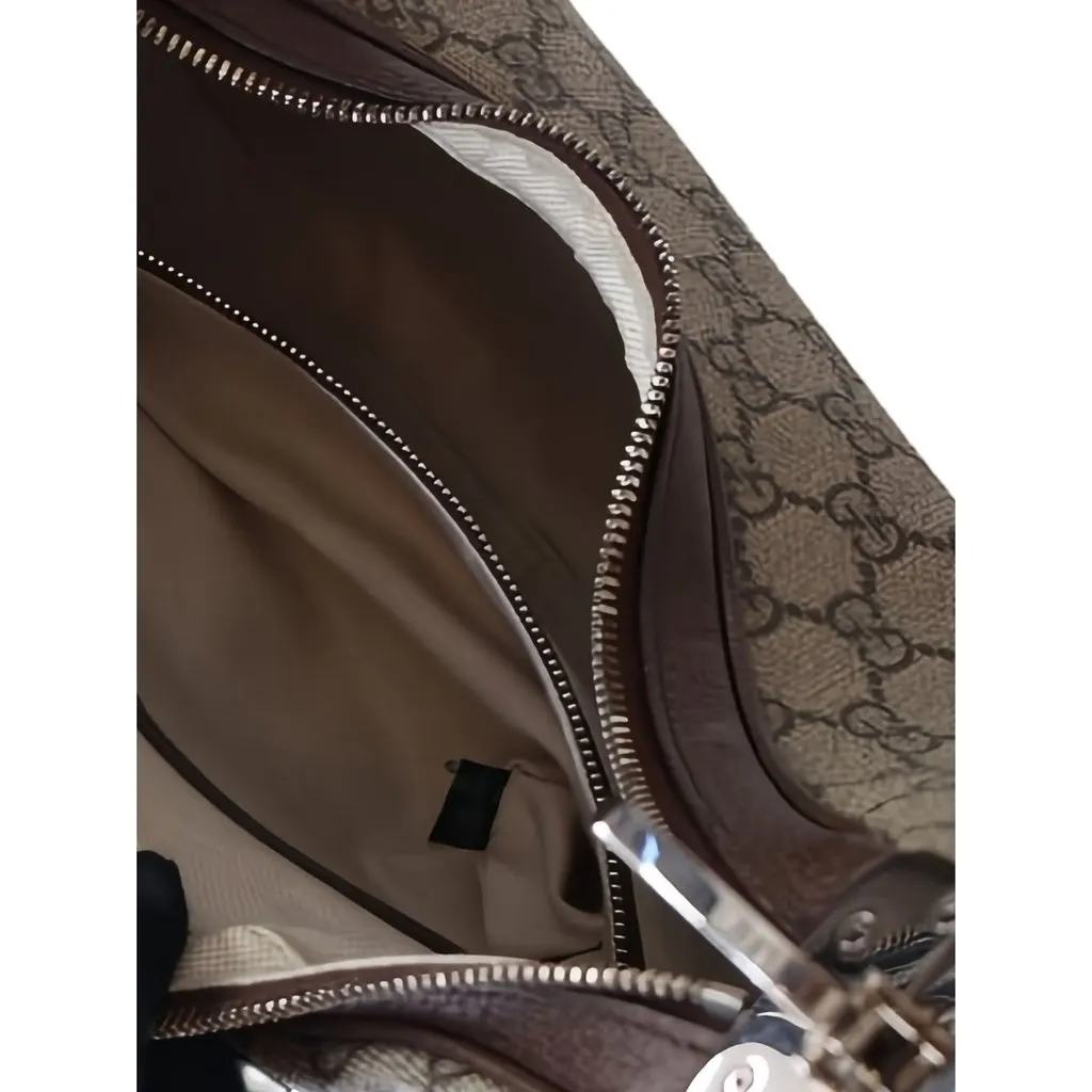Gucci Medium GG Supreme Web Attache Crossbody Beige Canvas Very good - Inside View