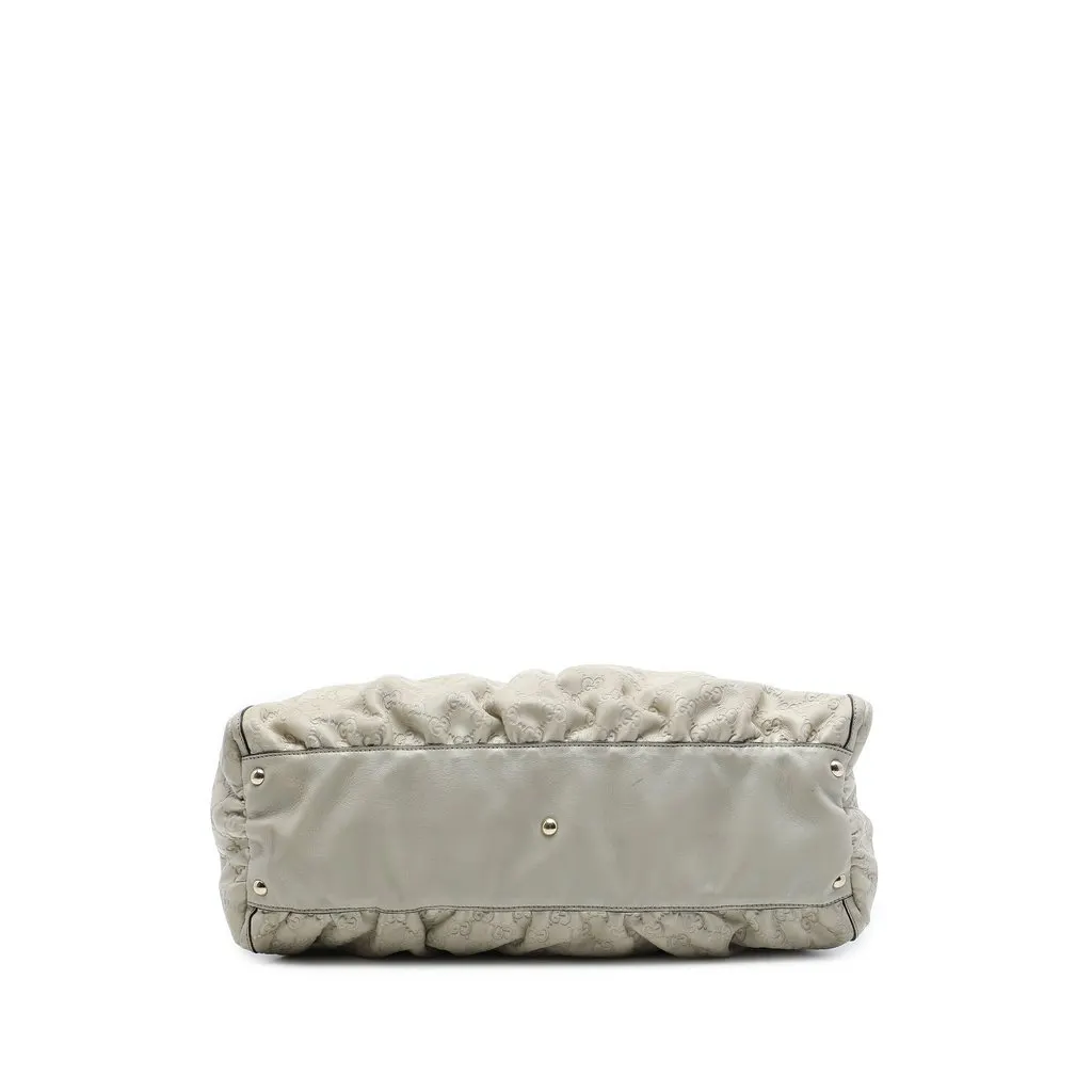 Gucci Guccissima Abbey D Ring Shoulder Bag White Leather Good - Inside View