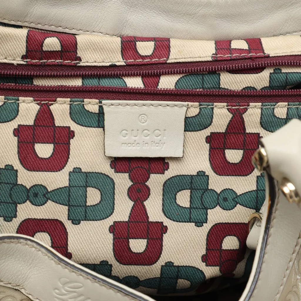 Gucci Guccissima Abbey D Ring Shoulder Bag White Leather Good - Box View