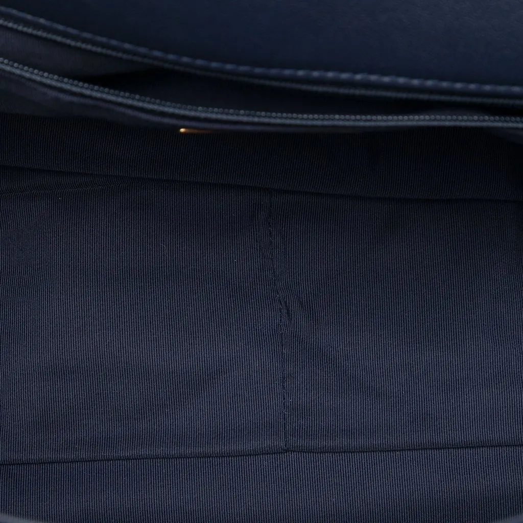 Chanel Maxi Lambskin 19 Flap Blue Leather Very good - Model View
