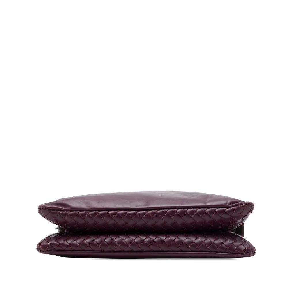Bottega Veneta Intrecciato Trimmed Nappa Crossbody Purple Leather Very good - Inside View