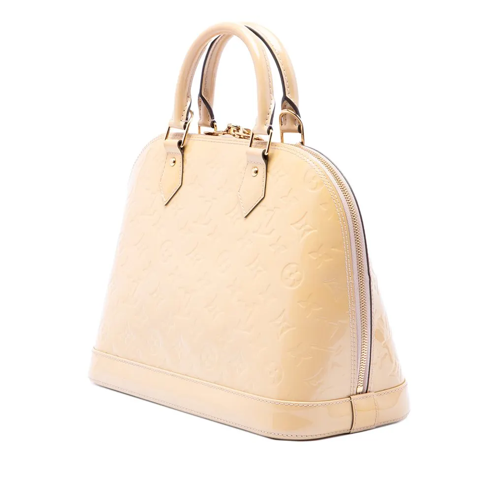 Louis Vuitton Monogram Vernis Alma PM Beige Leather Very good - Back View