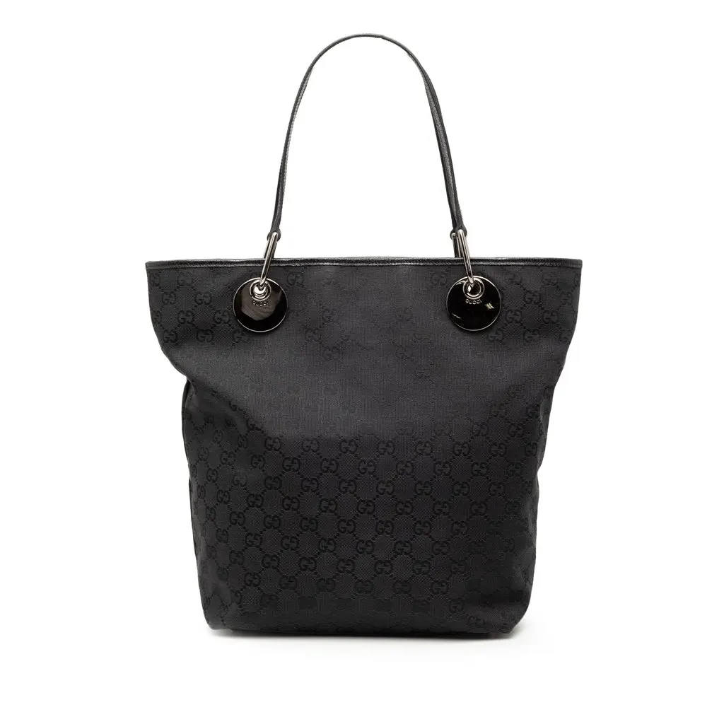 Gucci Large GG Canvas Eclipse Tote Black Very good - Front View