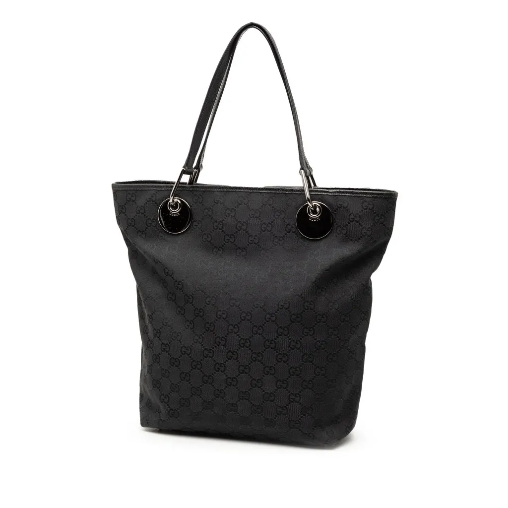 Gucci Large GG Canvas Eclipse Tote Black Very good - Back View