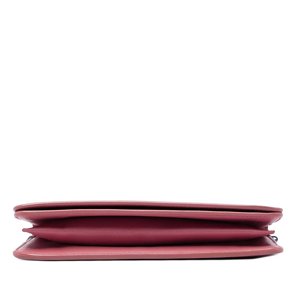 Bottega Veneta Nappa Intrecciato Continental Wallet on Chain Pink Leather Good - Inside View