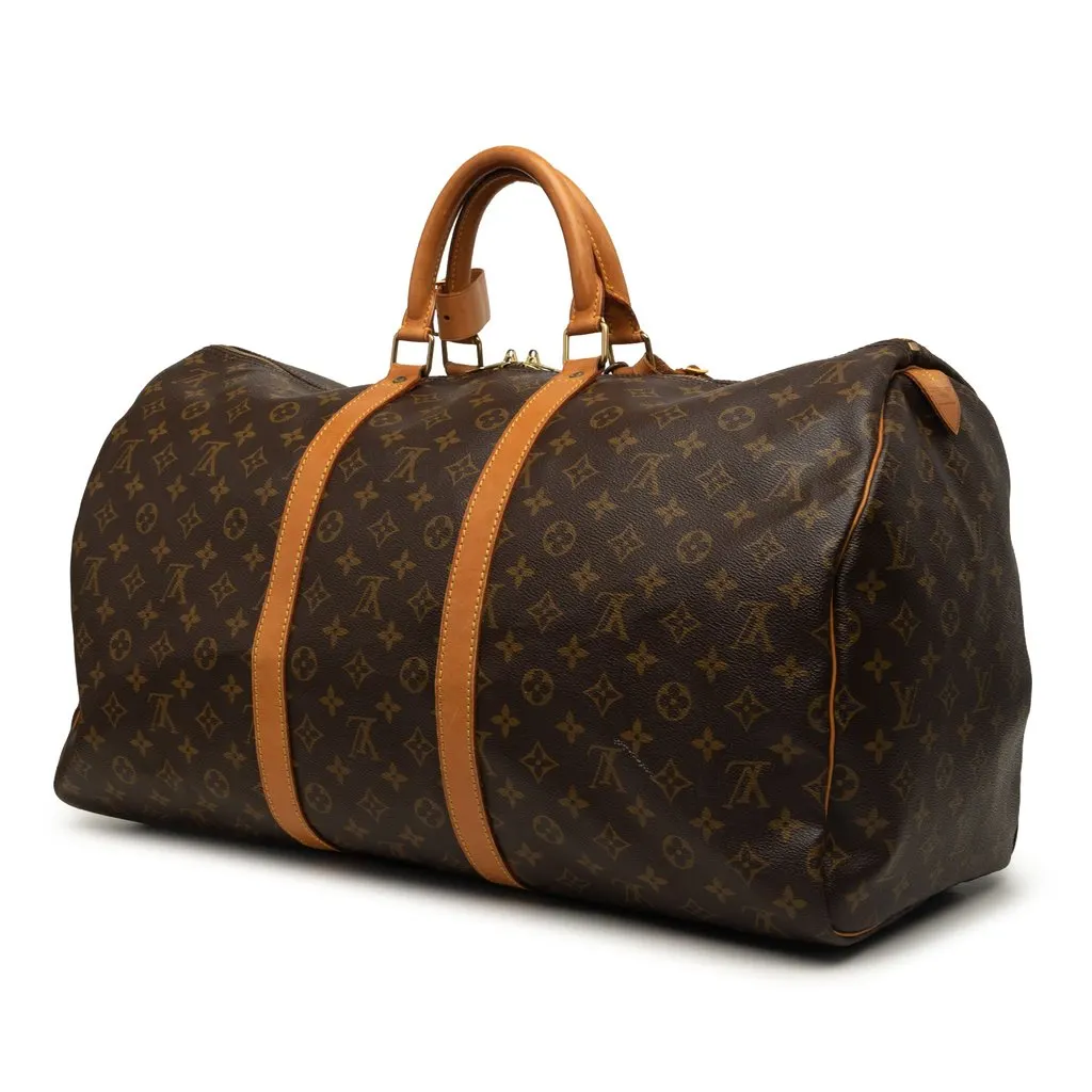 Louis Vuitton Monogram Keepall 55 Brown Good - Back View