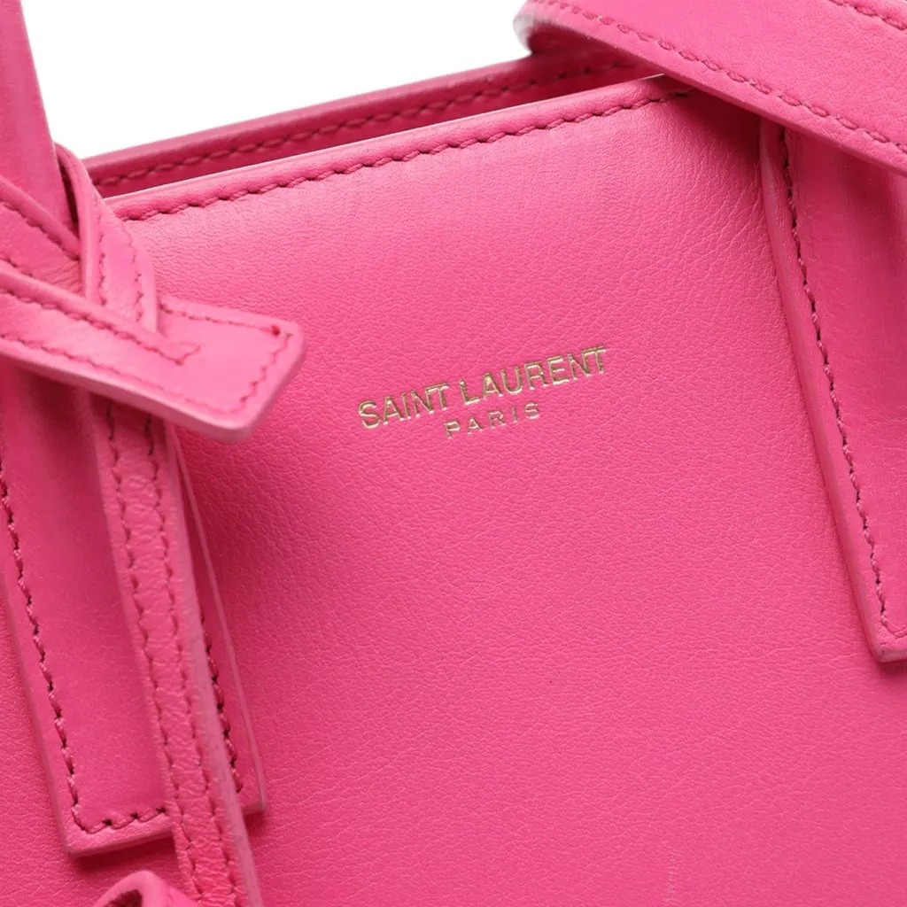 Saint Laurent Nano Leather Sac De Jour Satchel Pink Leather Very good - Box View