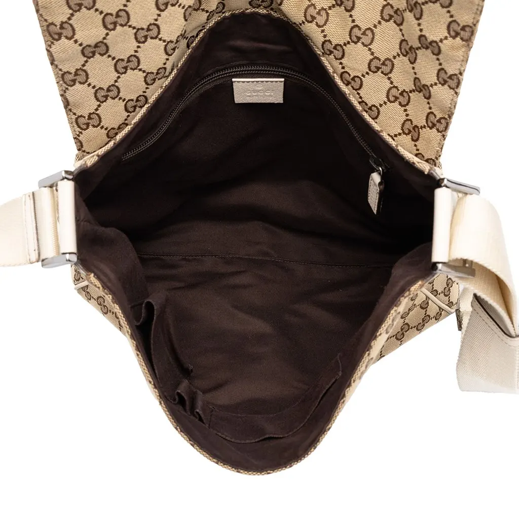 Gucci GG Canvas Crossbody Beige Canvas Good - Model View