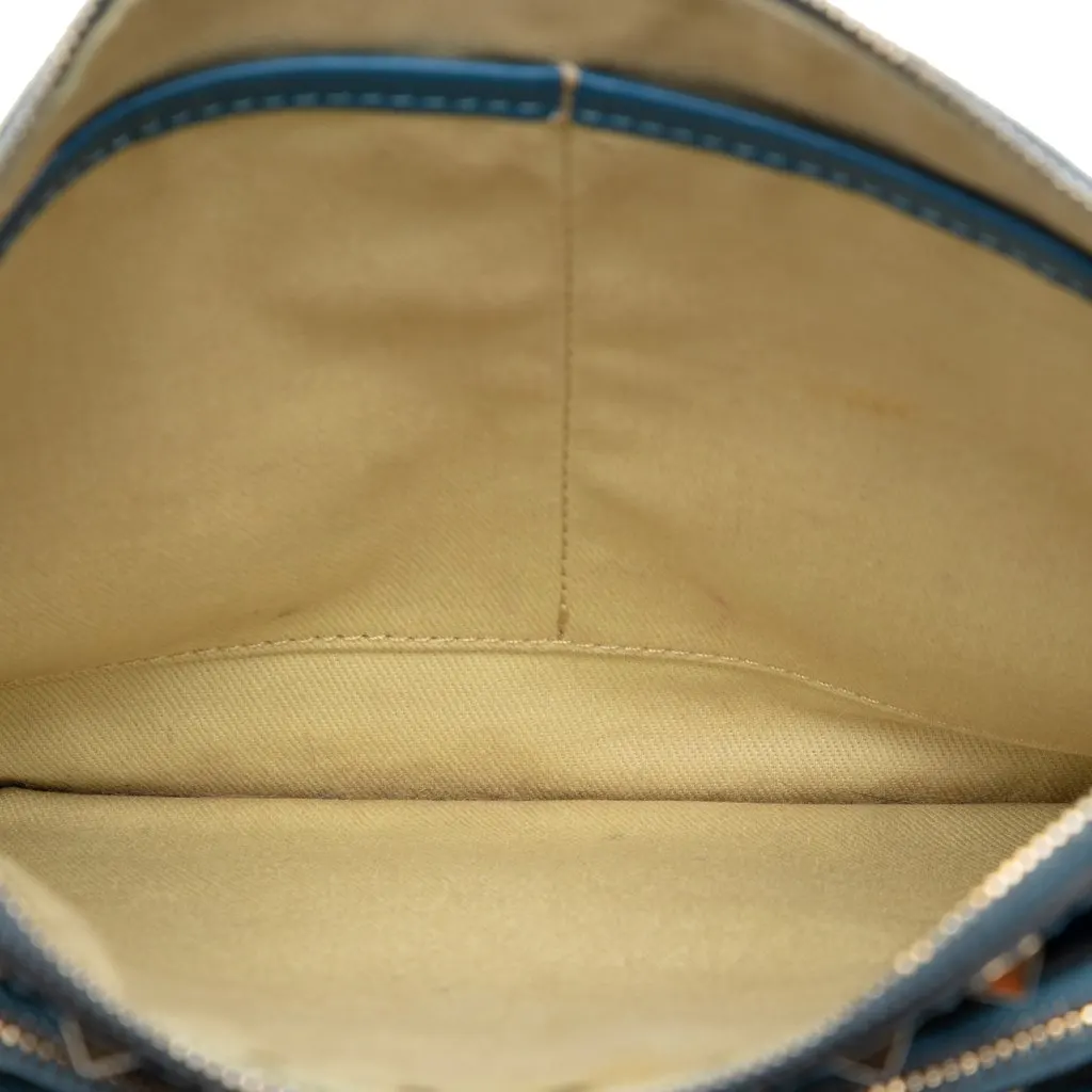 Valentino Leather Rockstud Triple Zip Crossbody Blue Leather Very good - Model View