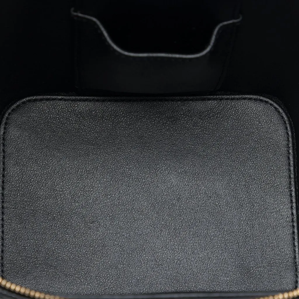 Chanel CC Quilted Caviar Top Handle Vanity with Chain Black Leather Very good - Model View