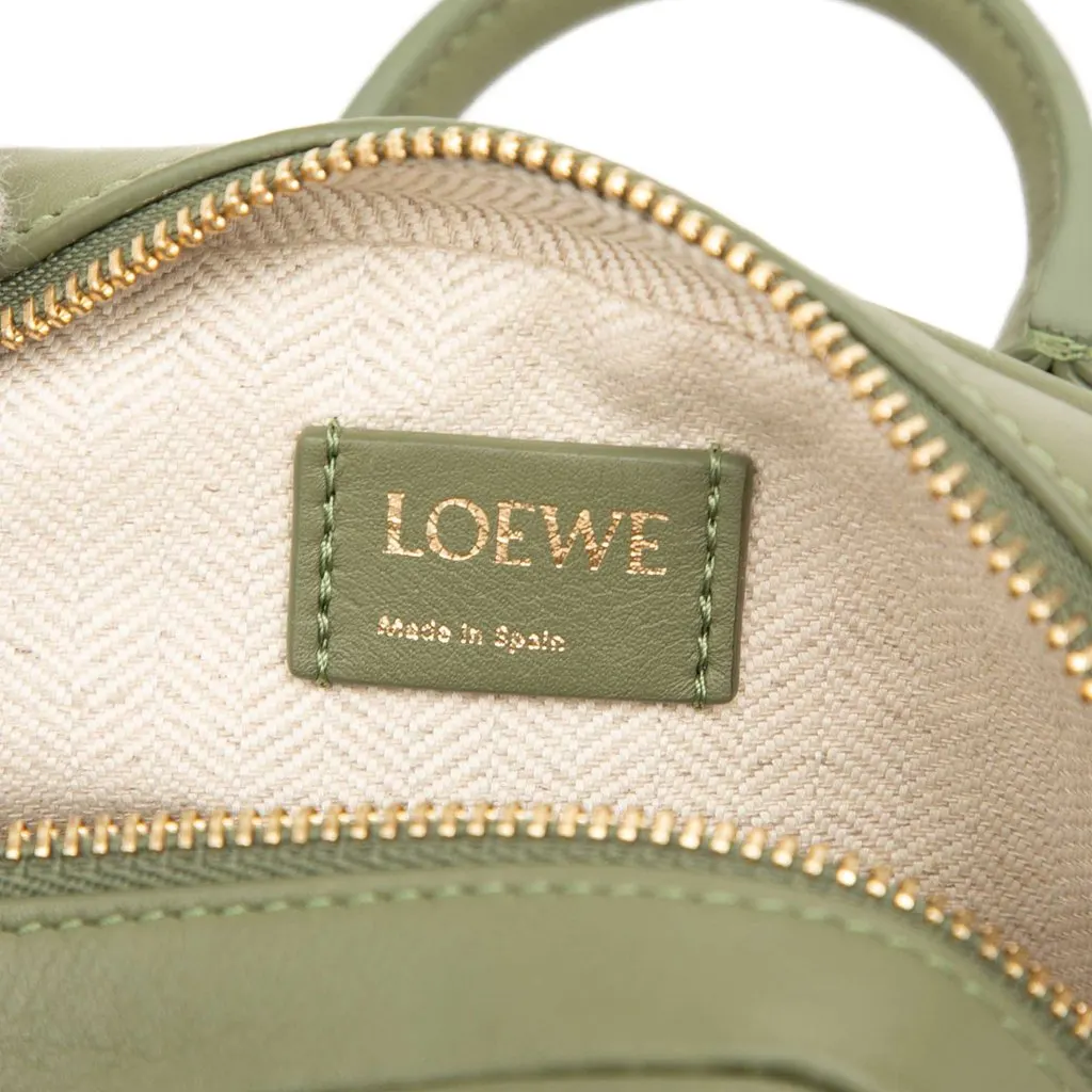 LOEWE Nano Anagram Jacquard and Calfskin Amazona Satchel Green Very good - Box View