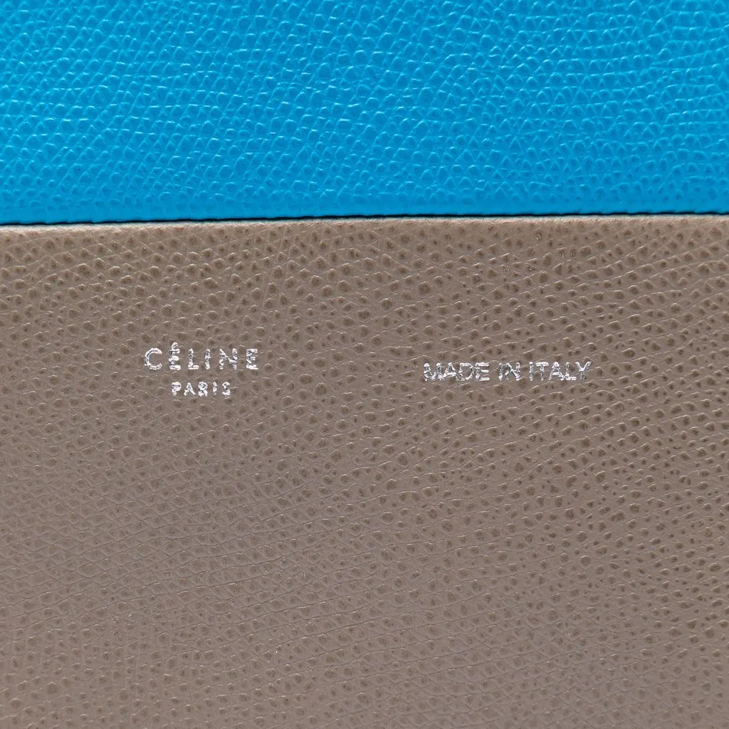 Celine Small Bicolor Grained Calfskin Vertical Cabas Tote Blue Leather Very good - Box View
