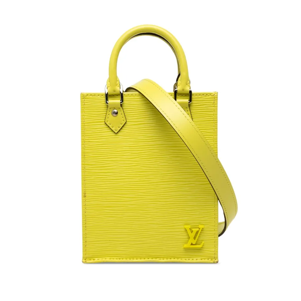 Louis Vuitton Epi Petit Sac Plat Yellow Leather Very good - Front View