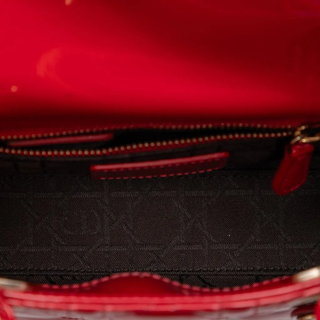 Dior Mini Patent Cannage Lady Dior Red Leather Very good - Model View