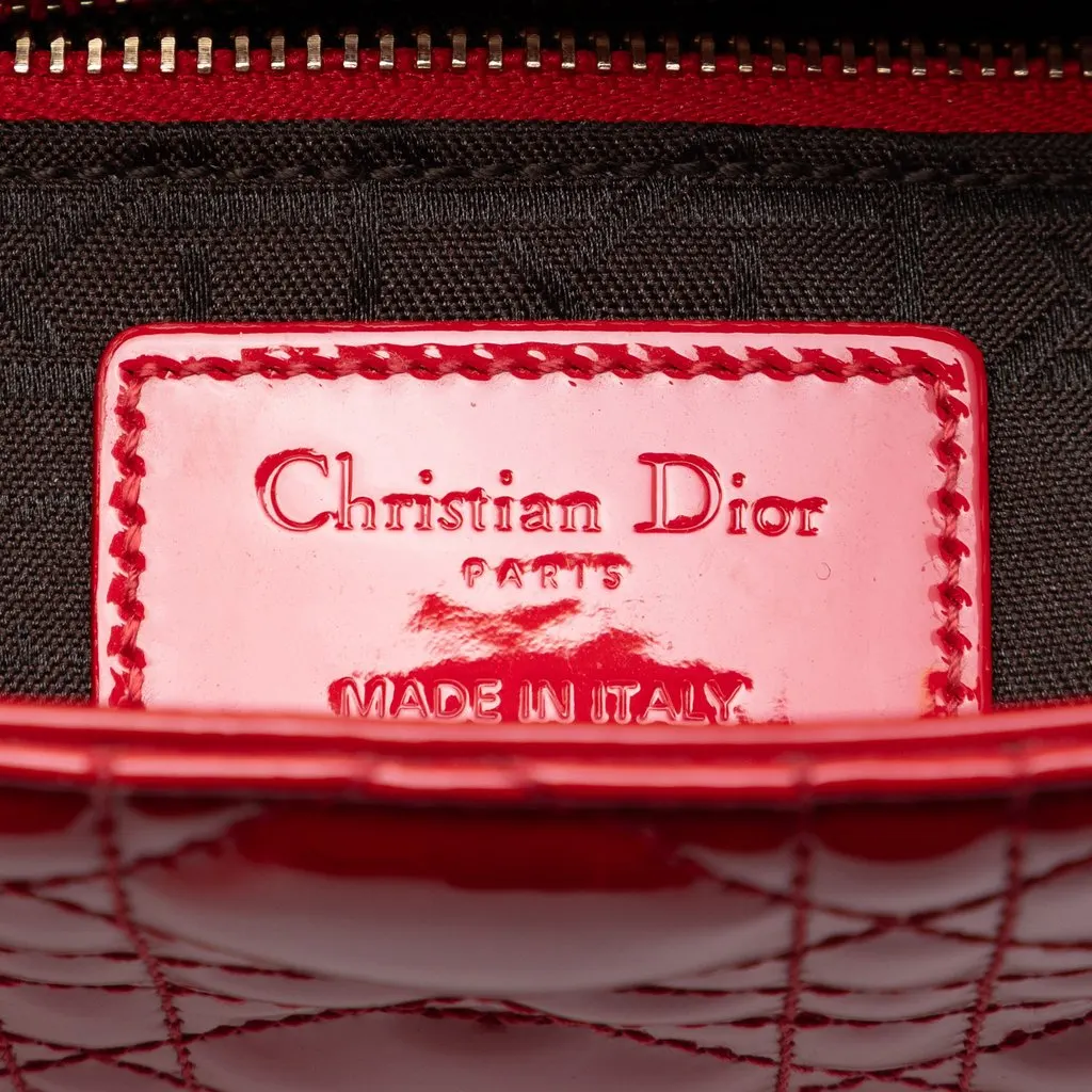 Dior Mini Patent Cannage Lady Dior Red Leather Very good - Box View