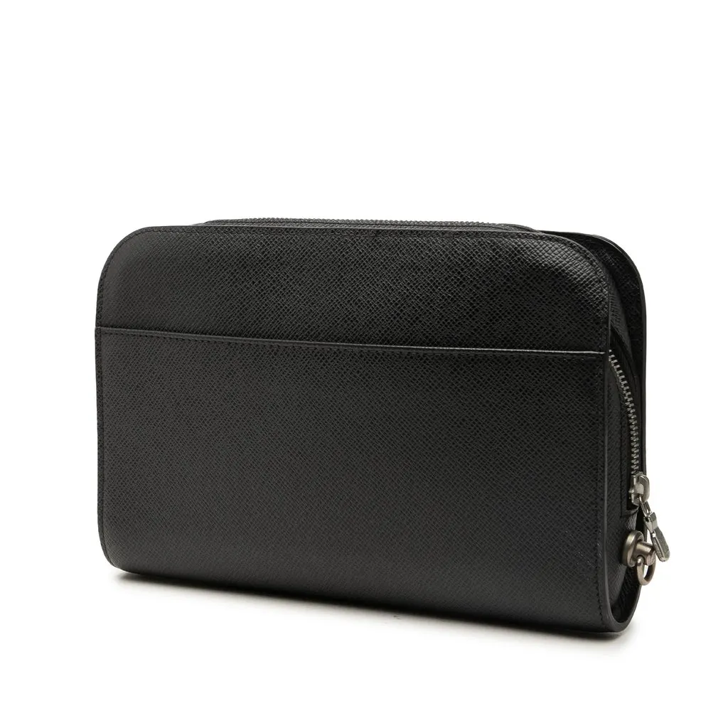 Louis Vuitton Taiga Pochette Baikal Black Leather Good - Back View