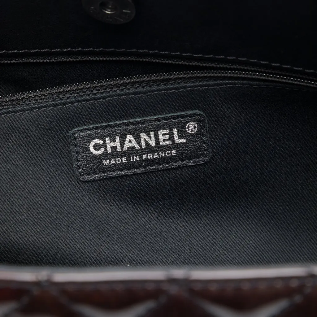 Chanel Quilted Patent Reissue 2.55 Tote Brown Leather Very good - Box View