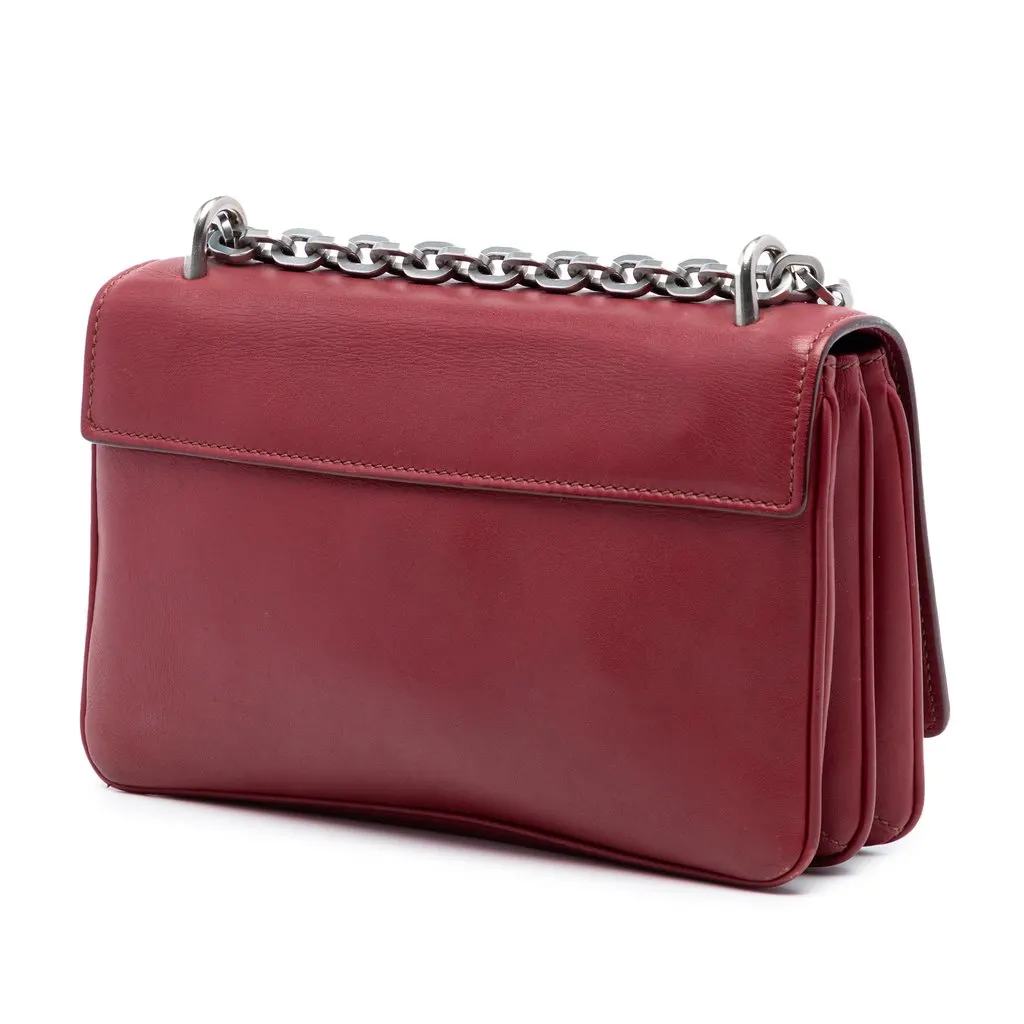 Prada Soft Calf Chain Crossbody Red Leather Very good - Back View