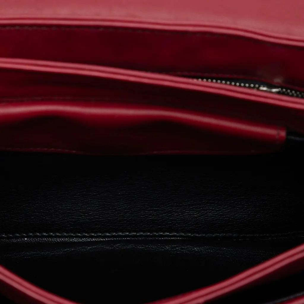 Prada Soft Calf Chain Crossbody Red Leather Very good - Model View