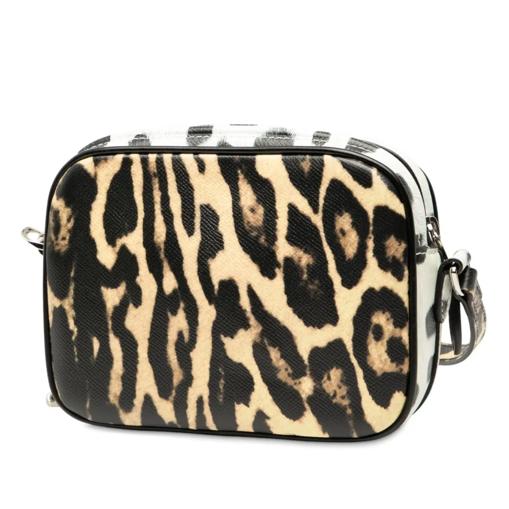 Burberry Leopard Printed Leather Camera Bag Brown Leather Good - Back View