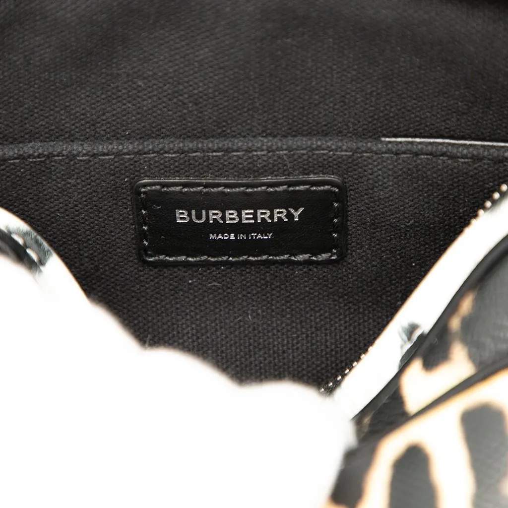 Burberry Leopard Printed Leather Camera Bag Brown Leather Good - Box View