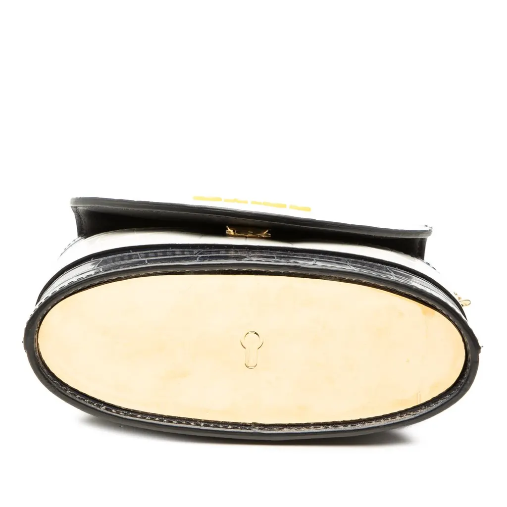 Chloé Tricolor Croc Embossed Leather Aby Lock Satchel Blue Leather Very good - Inside View